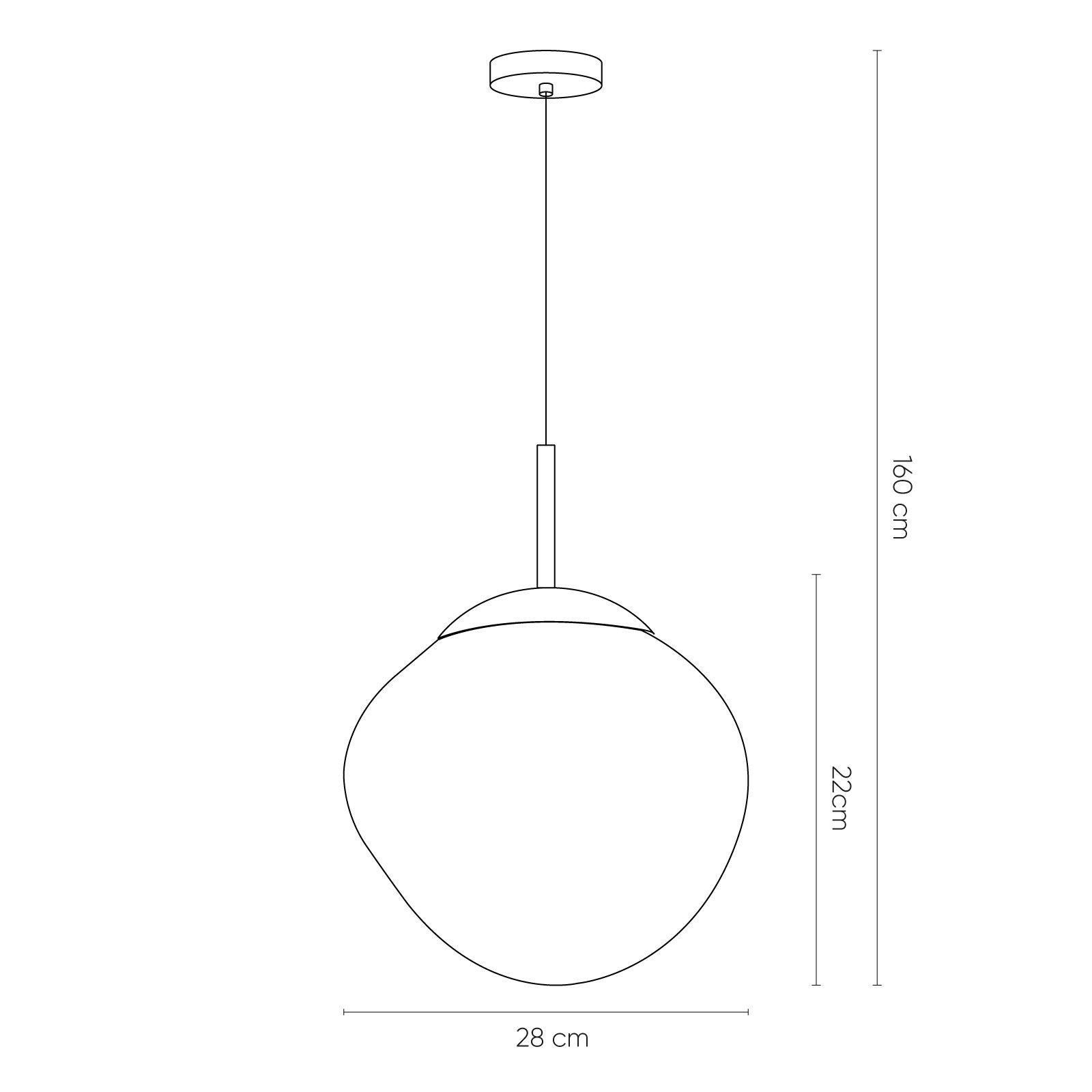 THELIO | Lámpara colgante cromo (Ø 28 x H 166)