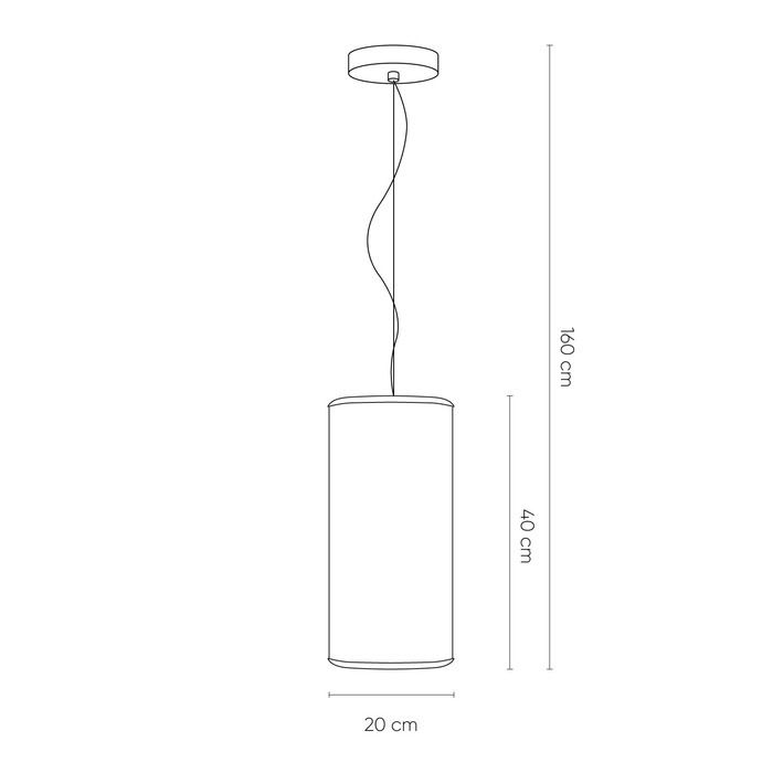 GEMINIC | Lámpara colgante smoky (Ø 20 x H 160)
