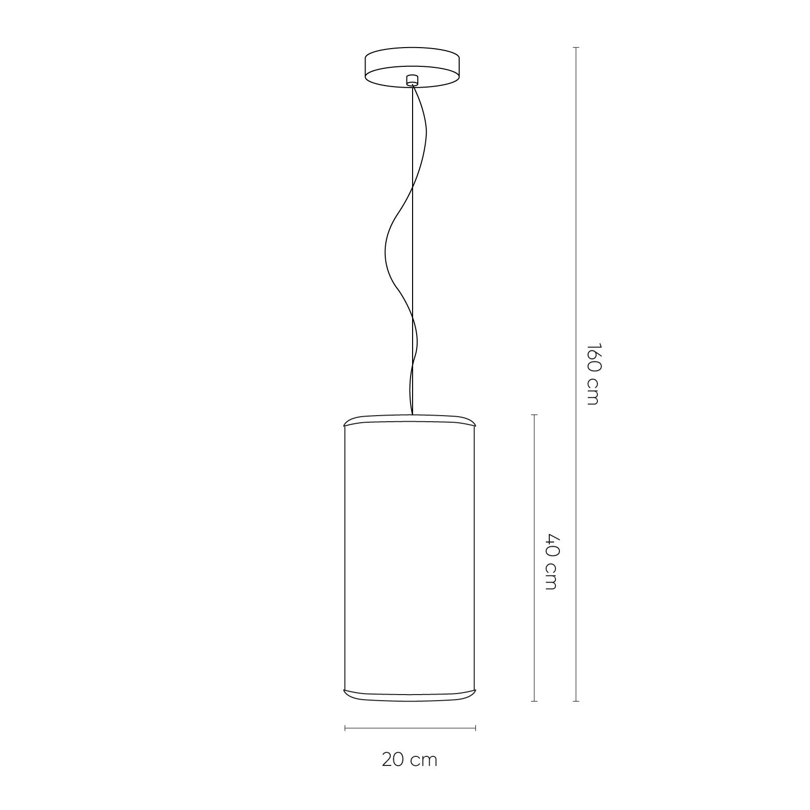 GEMINIC | Lámpara colgante smoky (Ø 20 x H 160)