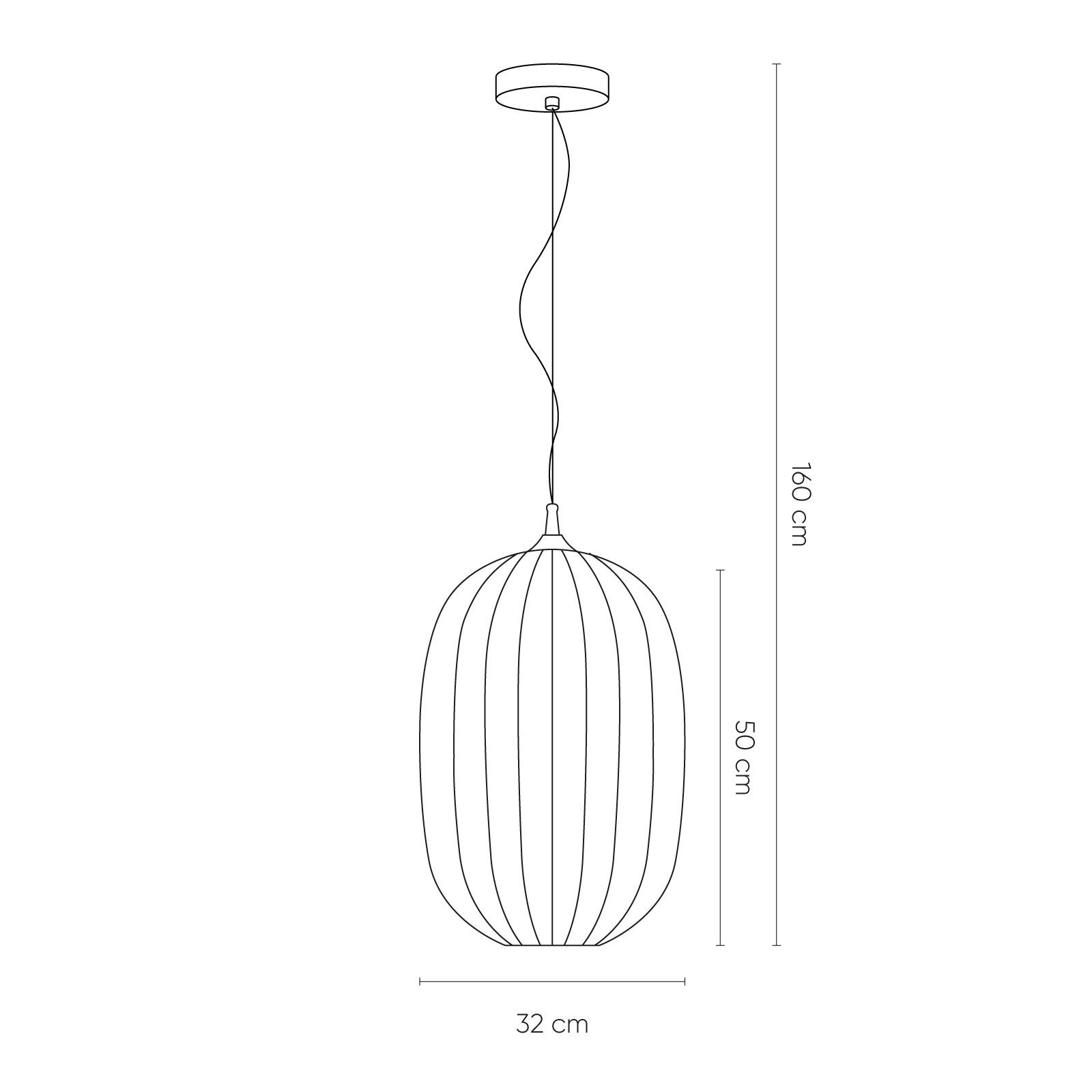 TULINE | Lámpara colgante smoky (Ø 32 x H 160)
