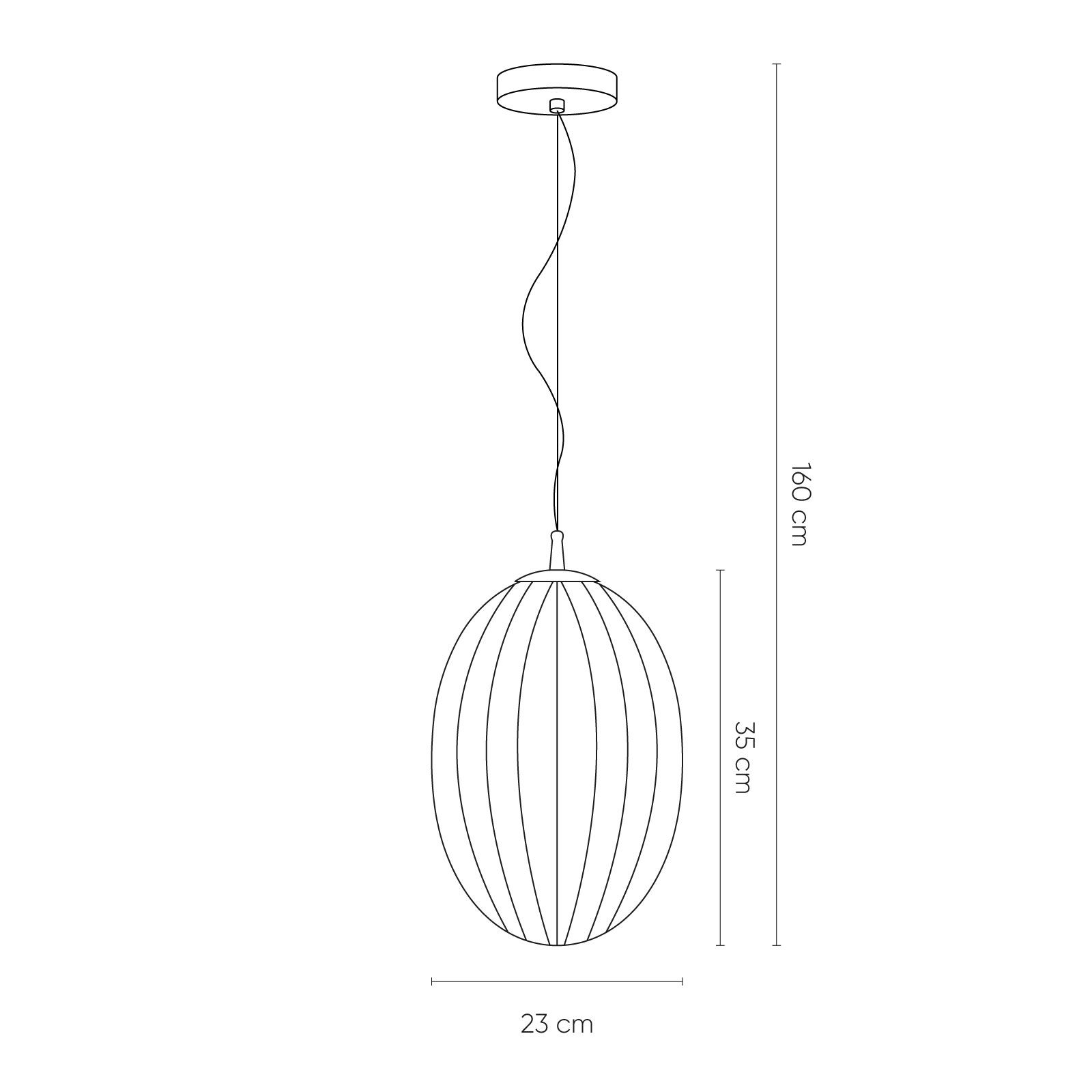 MANICT | Lámpara colgante smoky (Ø 23 x H 160)