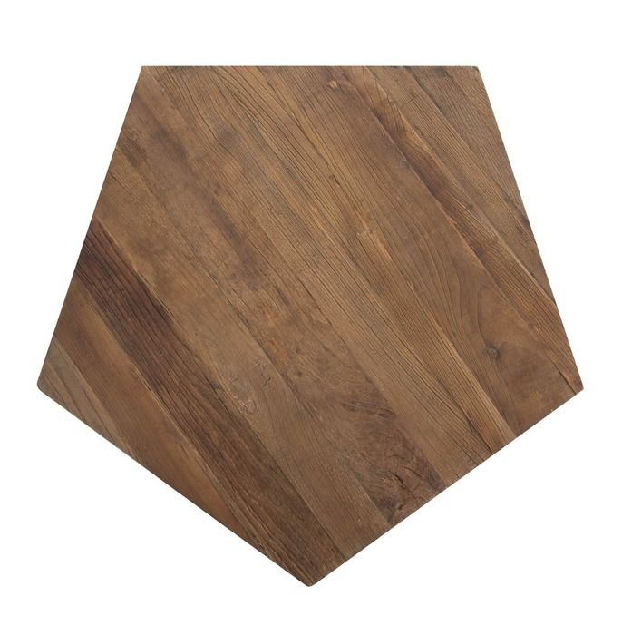 GYPE | Mesa de centro de madera de olmo reciclado y acero (80 x 80 x 42)