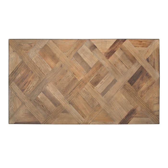 Table basse en bois d'orme recyclé et fer (130 x 70 x 42) | Série Sax