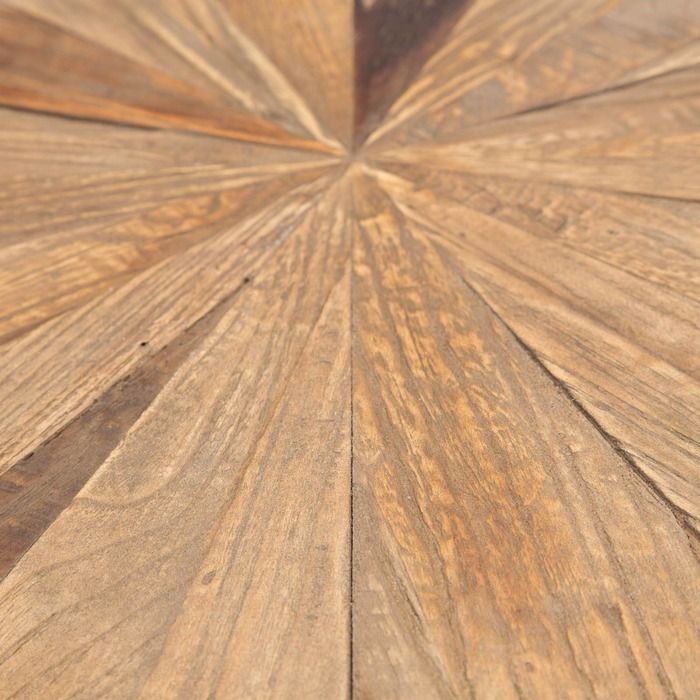 SAX | Mesa auxiliar de madera de olmo reciclado y hierro (50 x 50 x 60)
