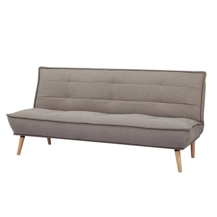 HUFRANCH | Sofá cama tapizado en marrón (194 x 95 x 89 cm)