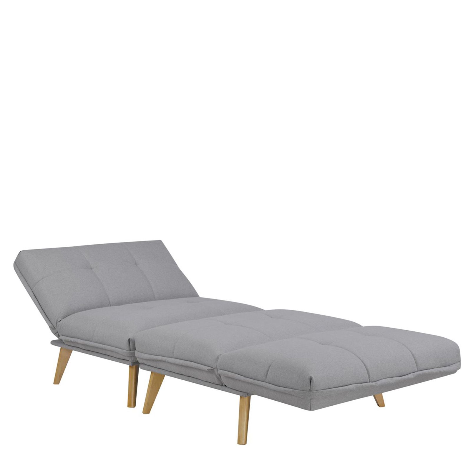 BICOL | Sillón cama tapizado gris claro (95 x 86 x 81 cm)