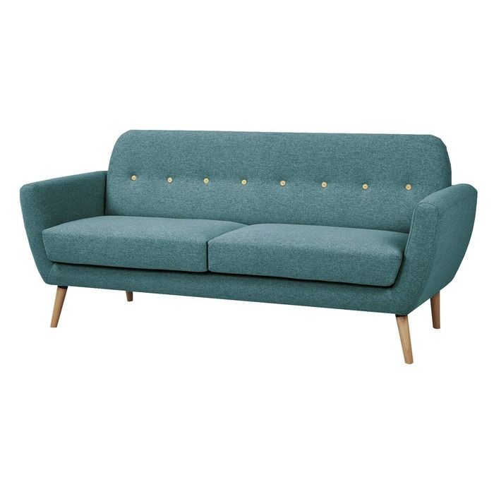 AMALFI | Sofá tapizado azul verdoso (193 x 79 x 86 cm)