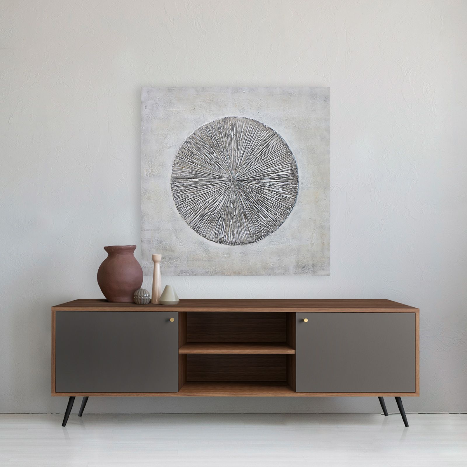 UKKO Grey | Mueble para TV (176 x 40 x 57,5 cm)