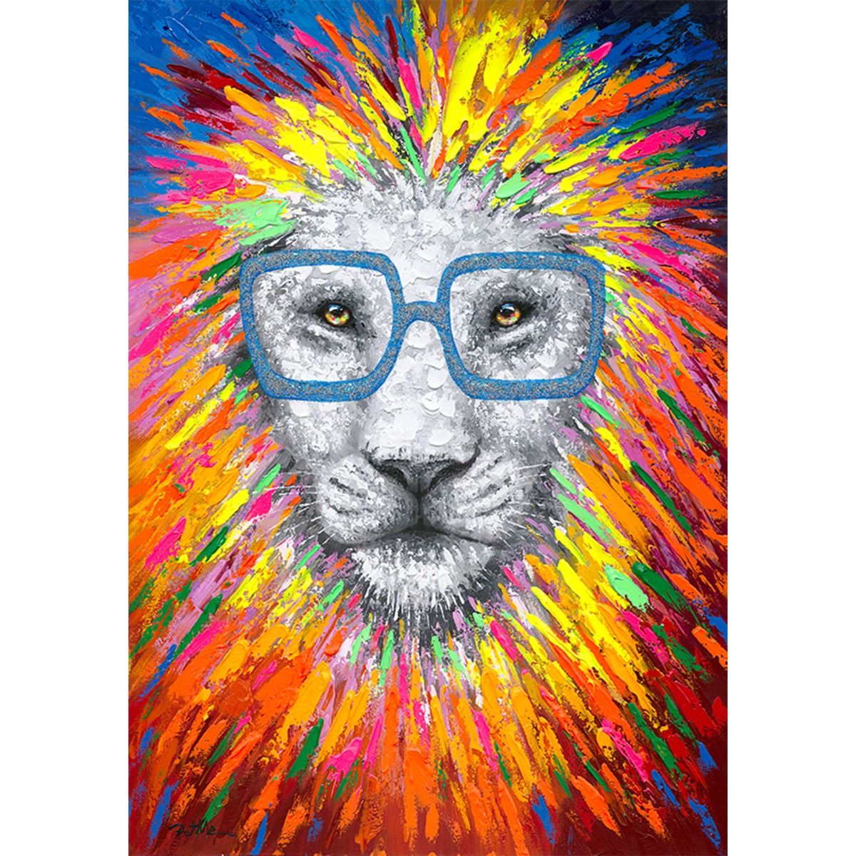 Serie ANIMALES | Cuadro abstracto león (140 x 100 cm) 