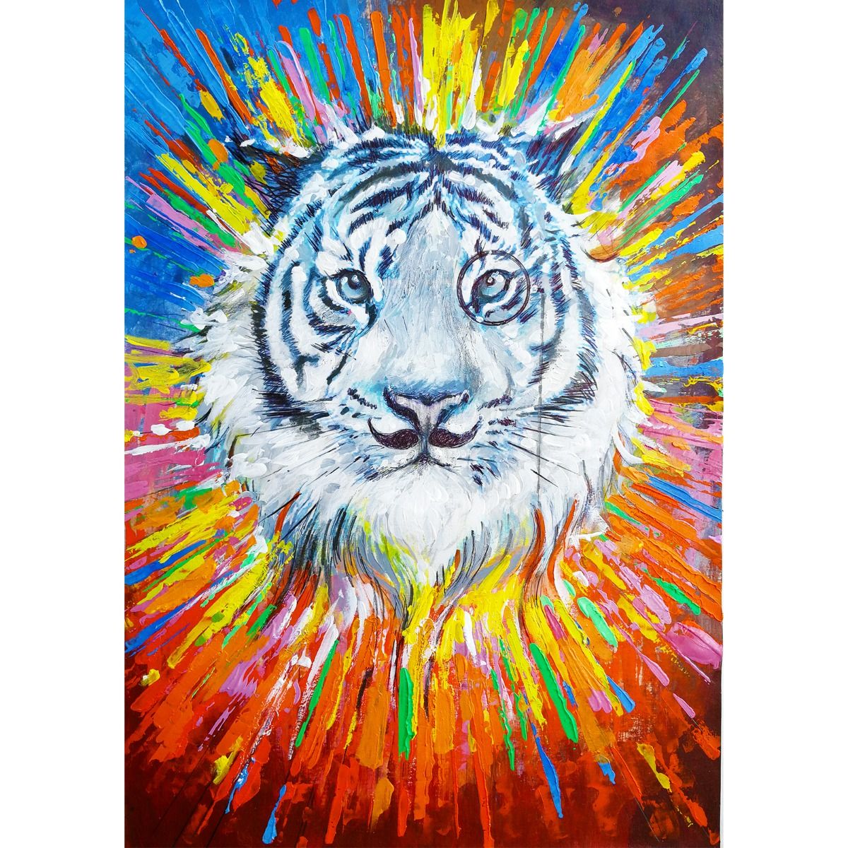Serie ANIMALES | Cuadro abstracto tigre (140 x 100 cm)