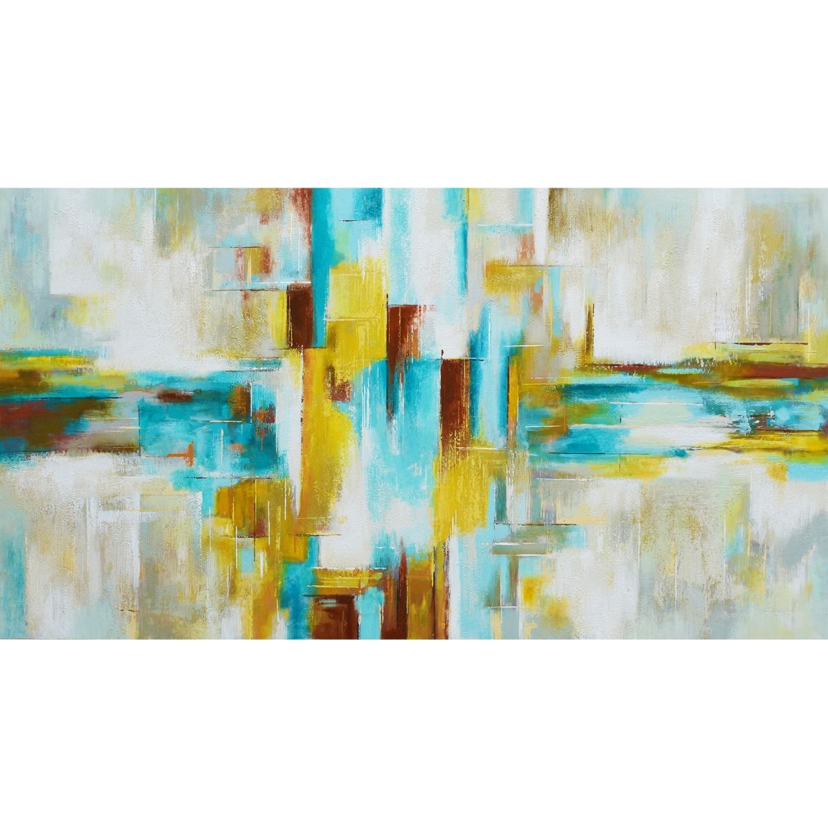 Serie ABSTRACTO | Cuadro abstracto turquesa (180 x 97 cm) 