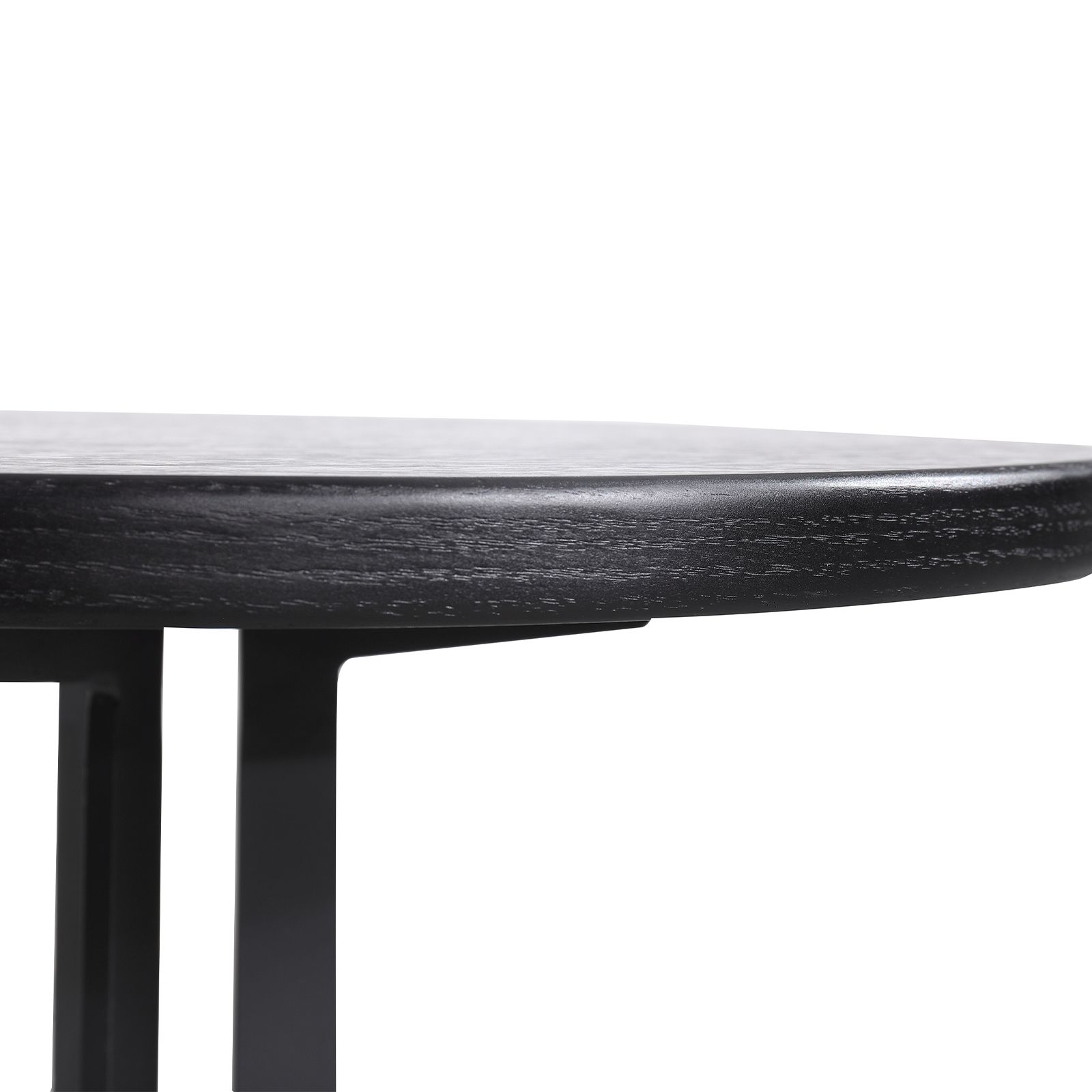 OSLO | Mesa auxiliar de madera negra (Ø45 x 45 cm)