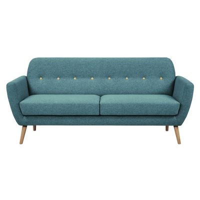 AMALFI | Sofá tapizado azul verdoso (193 x 79 x 86 cm)