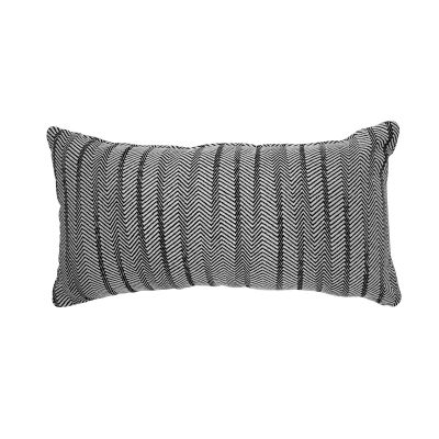 BREDA | Funda de cojín con estampado líneas zigzag negro y blanco (55 x 30 cm)