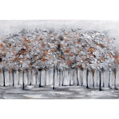 Serie NATURALEZA | Cuadro Collage 3D árboles otoño naranja (80 x 120 cm)