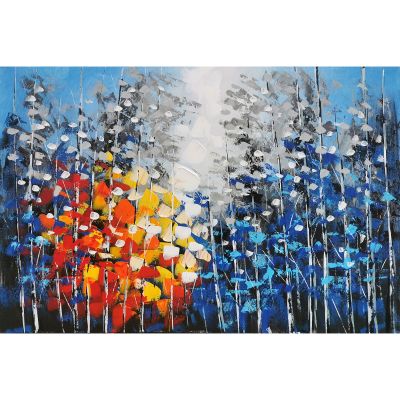 Serie ABSTRACTO |Cuadro abstracto bosque pinceladas multicolor (120 x 80 cm)