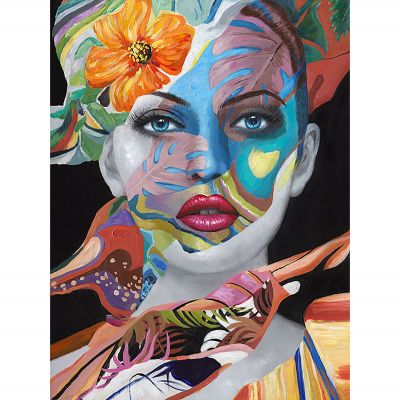 Serie ROSTRO | Cuadro rostro mujer multicolor (90x120 cm)