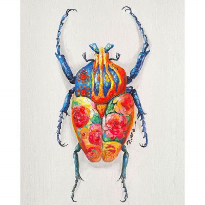 Serie ANIMALES | Cuadro escarabajo multicolor II (40x50 cm)