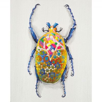 Serie ANIMALES | Cuadro escarabajo multicolor III (40x50 cm)